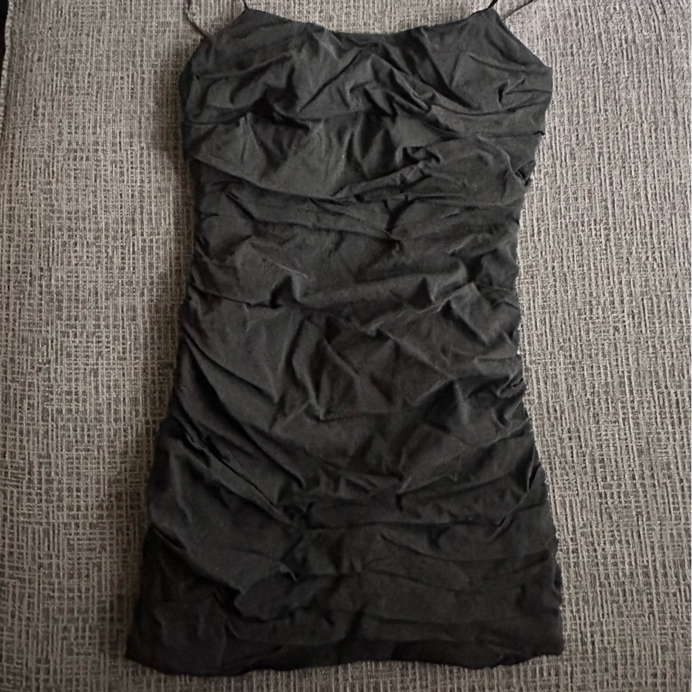 Elegant Black Ruched Dress